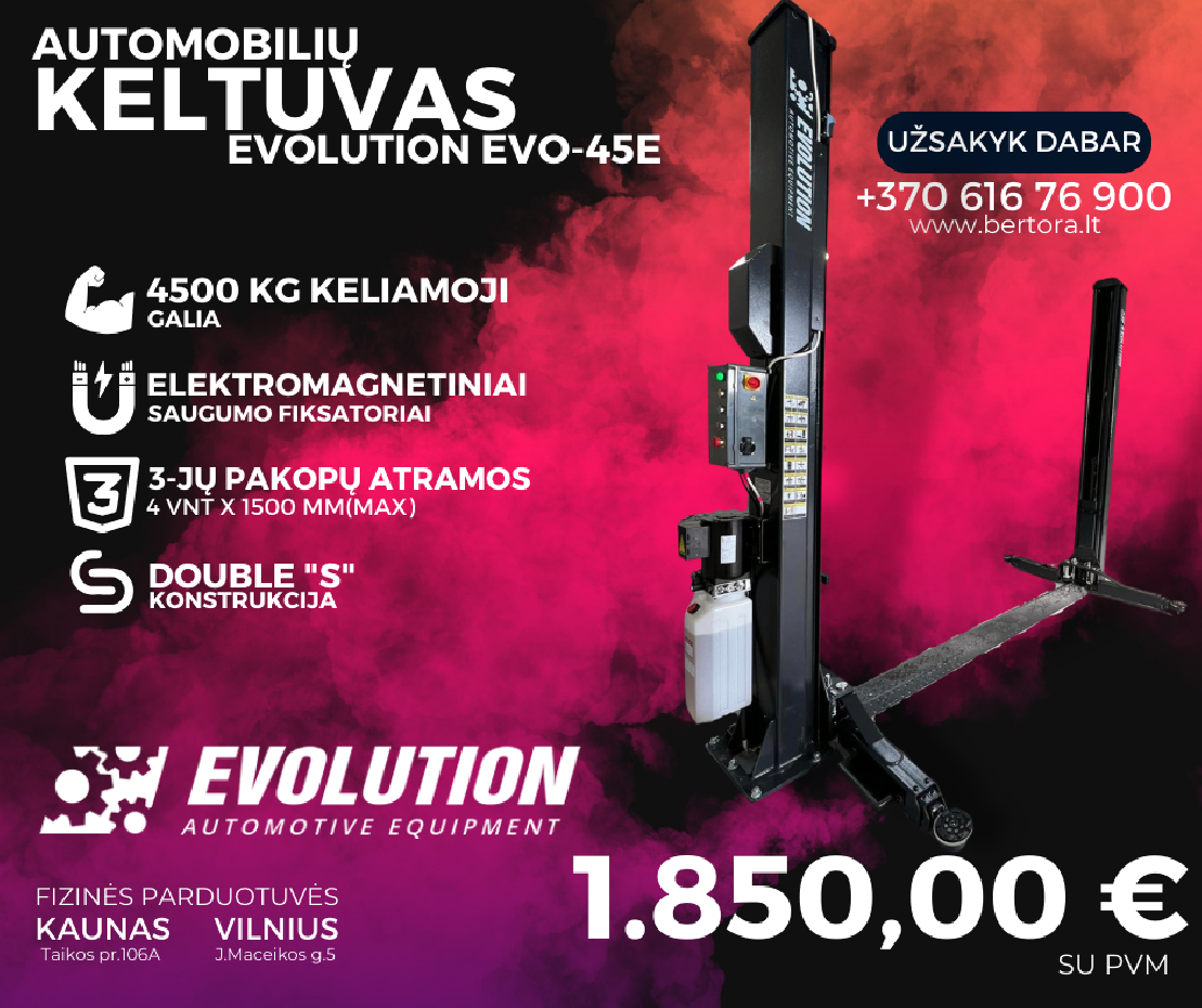 EVO-45E 2-column lift 4500kg EVOLUTION/230/400V