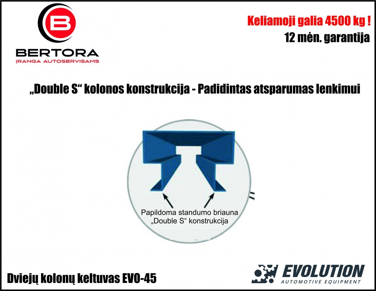EVO-45 2-post lift 4500kg EVOLUTION/230/400V