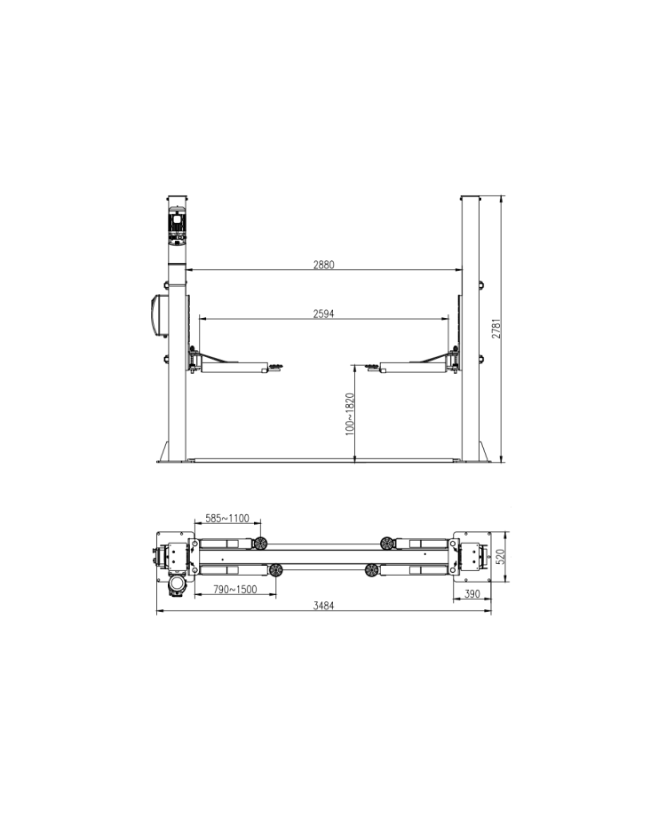 EVO-40E PRO 2-column lift 4000kg EVOLUTION/230/400V