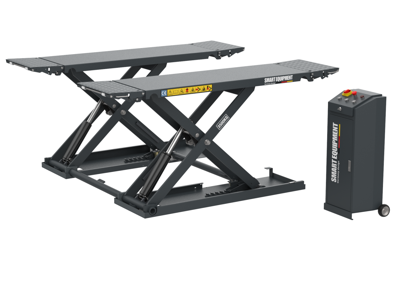 SM-3500E Mobile scissor lift with automatic locking