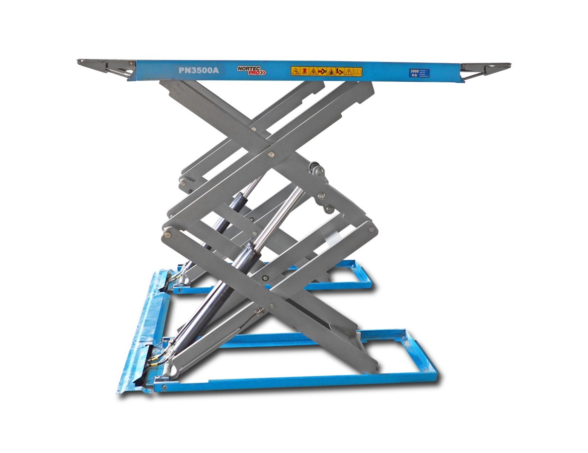 Nortec PN3500A scissor electro-hydraulic lift – 3500 kg, floor-mounted
