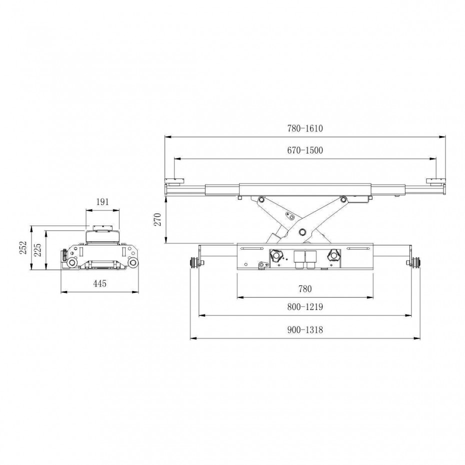 Pneumohüdrauliline telje tõstuk 3000 kg SNIT SJ3T-A