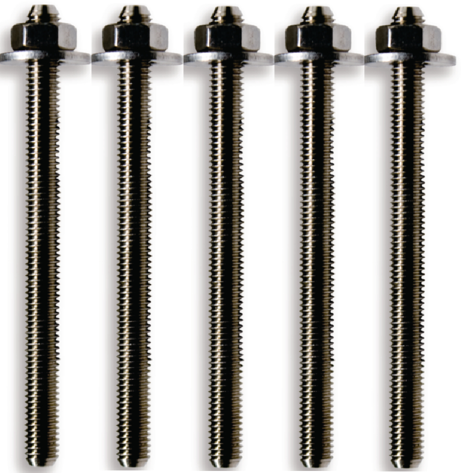 M18 bolt set 10 pcs L250 mm, grade 8.8